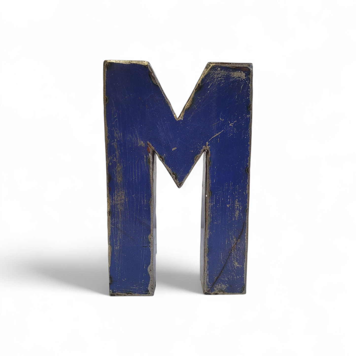 Lettre "M" en fûts de pétrole recyclés | 22 ou 50 cm | différentes couleurs