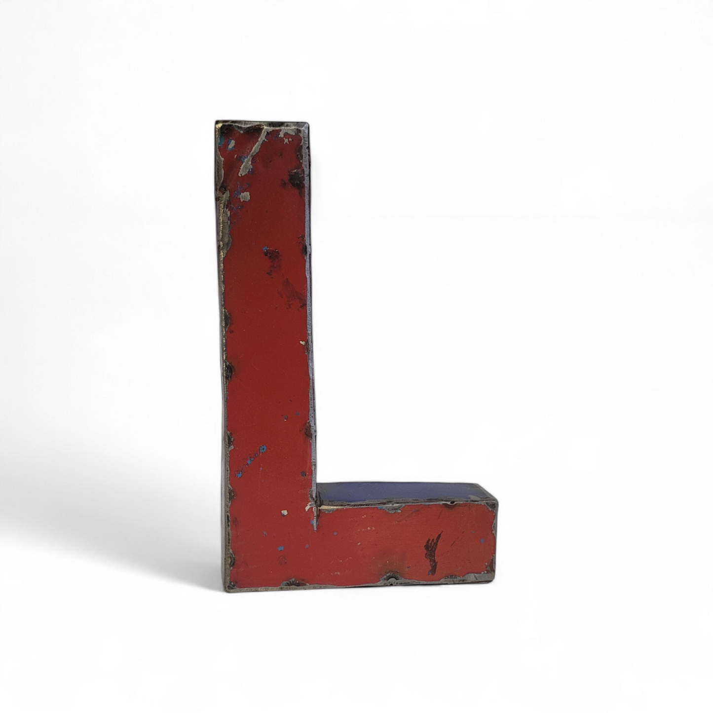 Lettre "L" en fûts de pétrole recyclés | 22 ou 50 cm | différentes couleurs