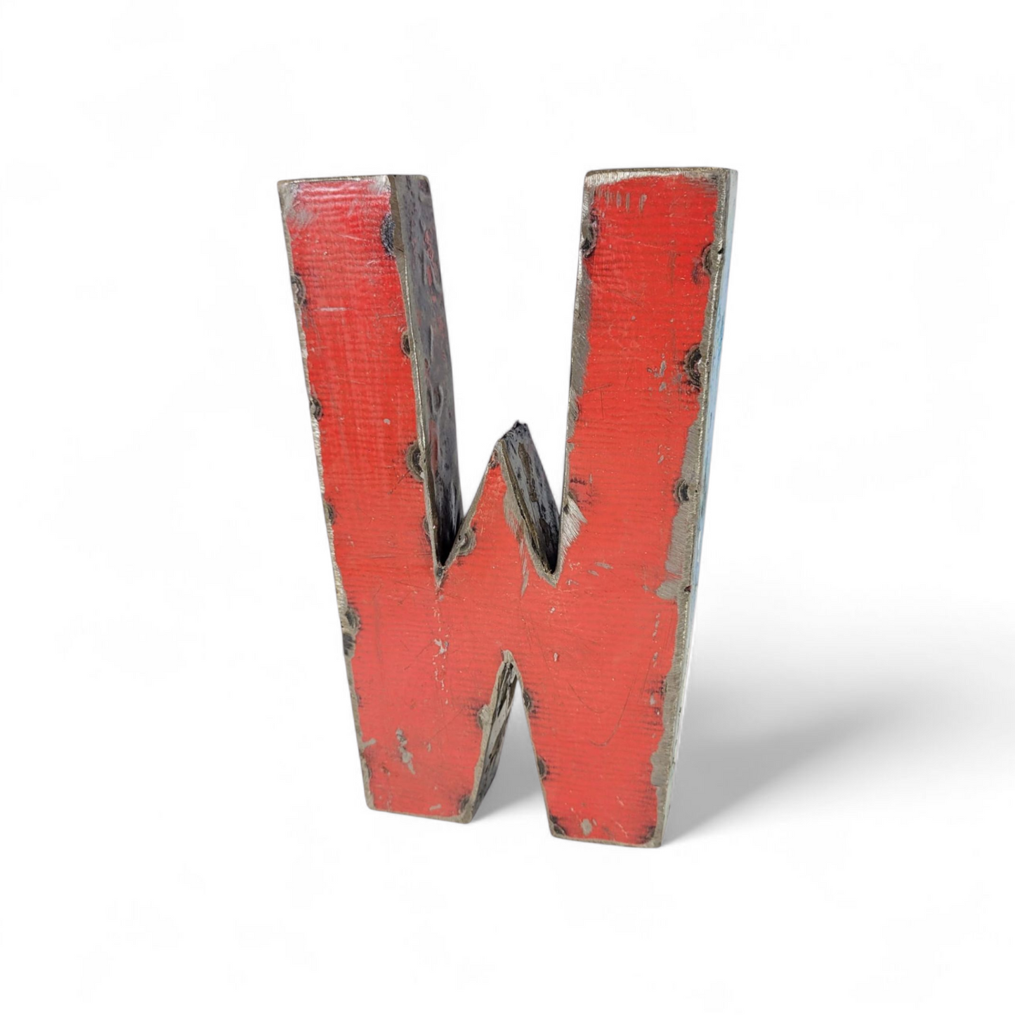 Letter "W" made from recycled oil drums | 22 or 50 cm | various colours