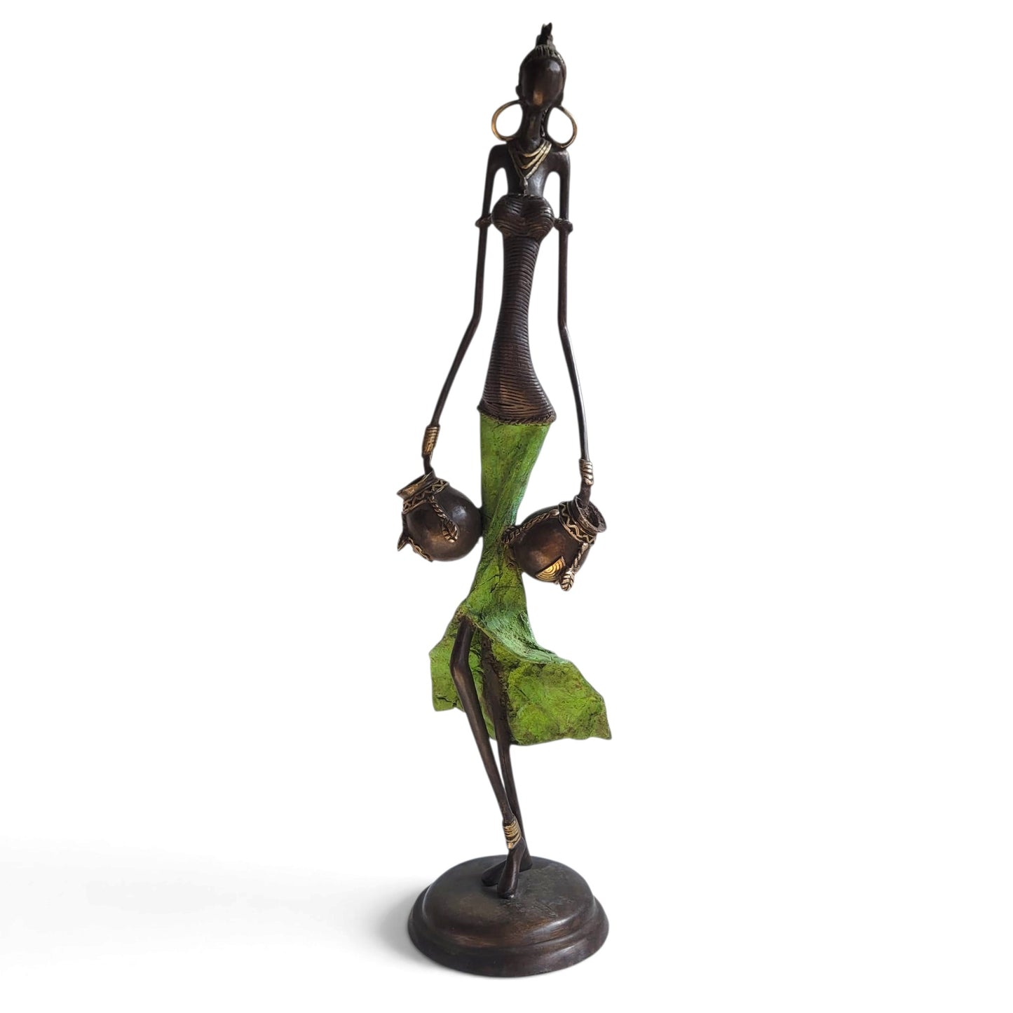 La porteuse d'eau | Bronze-Skulptur von Issouf Iboudou | 67 cm | 4 kg | Einzelstück