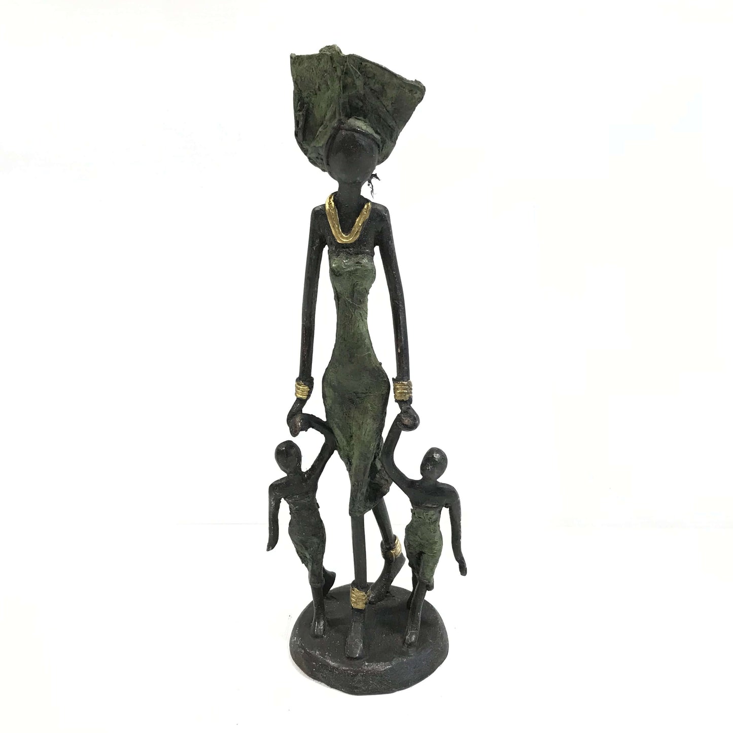 Bronze-Skulptur "Frau mit Kindern" by Issouf | 25 cm | Unikat | verschiedene Farben