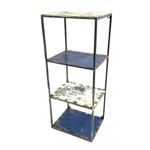 Regal "Oussentara" 4 Fächer | aus recycelten Ölfässern und Altmetall | Upcycling Design