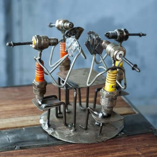 Figurines de bougies d'allumage | Joueurs de cartes