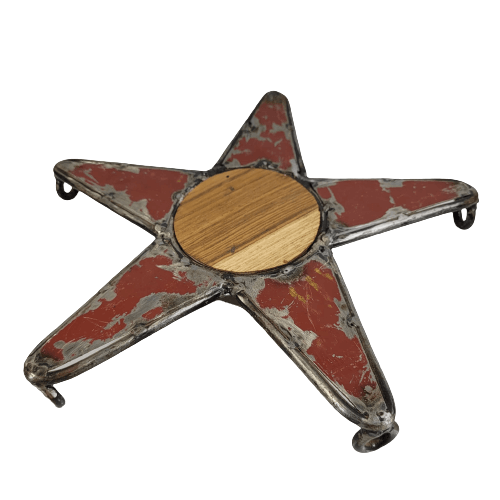Untersetzer "Etoile" aus recycelten Ölfässern und Altholz Upcycling