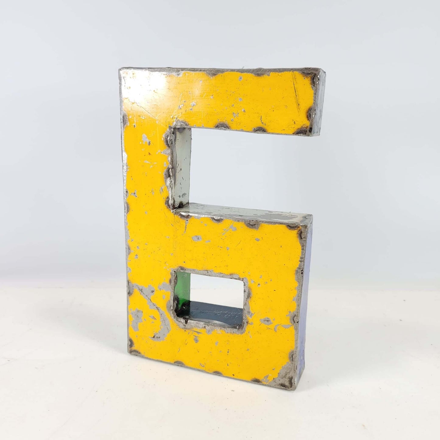 Number "6" made from recycled oil drums | 22 or 50 cm | various colors