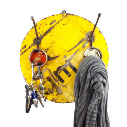 Garderobe 2 Haken aus recycelten Ölfässern Upcycling | verschiedene Farben