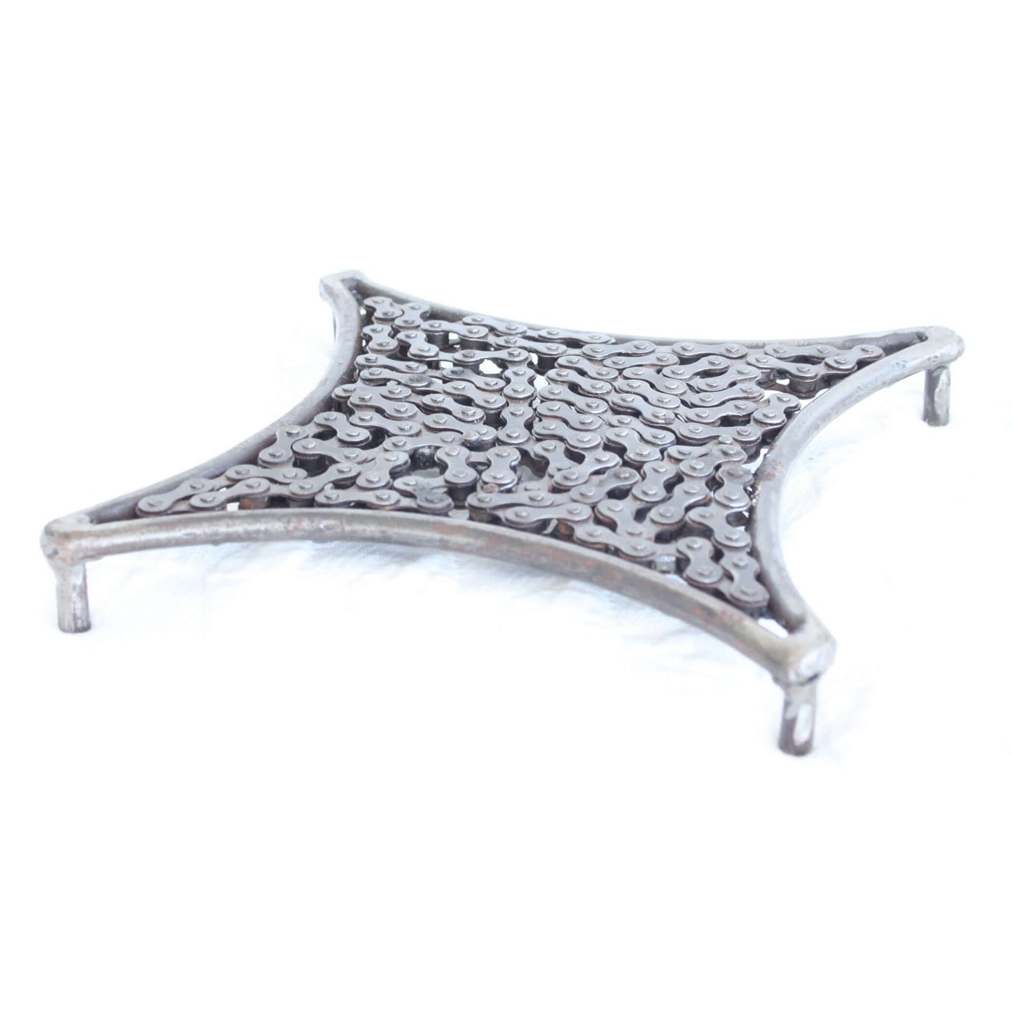 Untersetzer "Vélo" aus recycelter Fahrradkette und Altmetall Upcycling