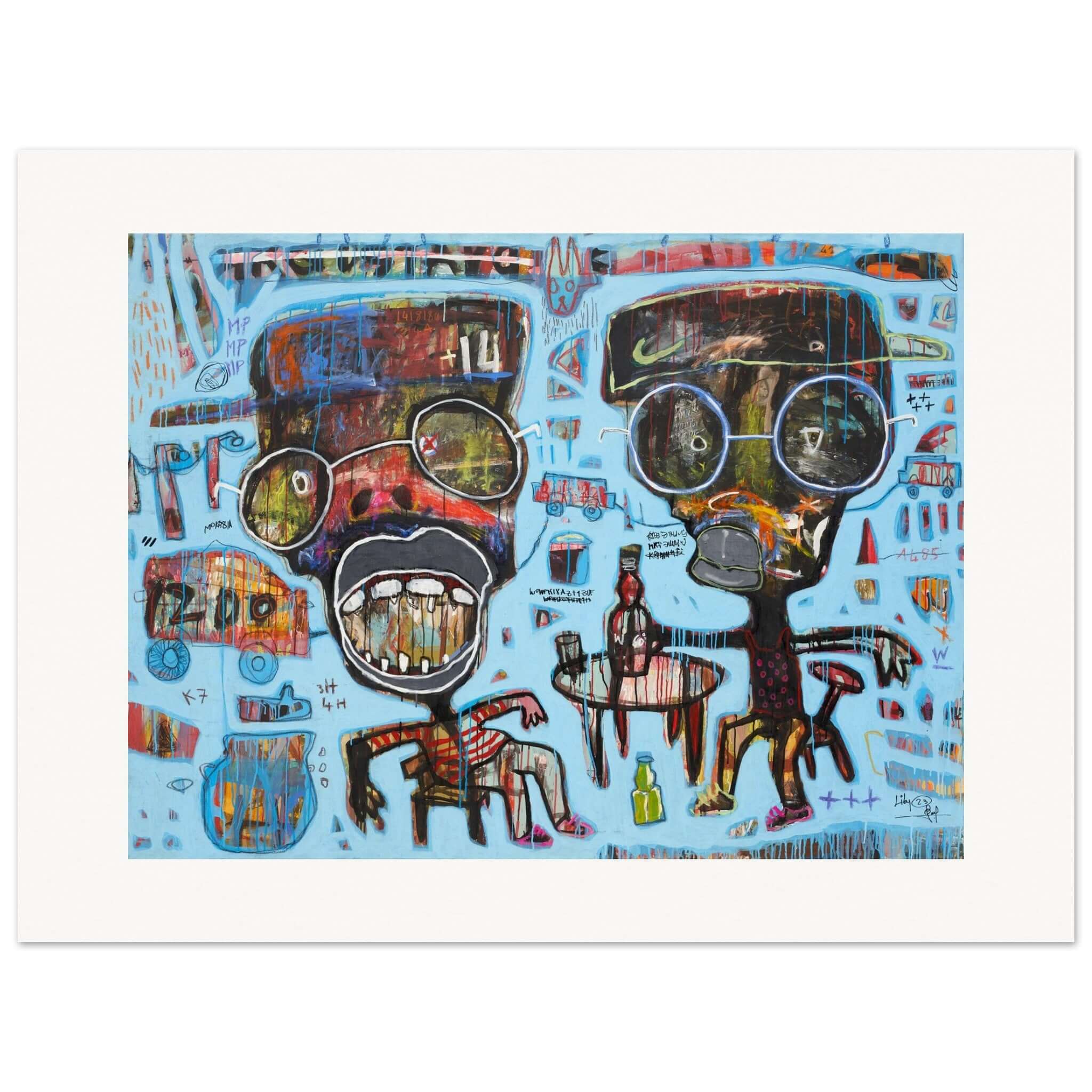 "Une dernière pour la route" Liby Lougue , 2023, mattes Premium-Papier | Papier in Museumsqualität | gerahmten Holzposter|