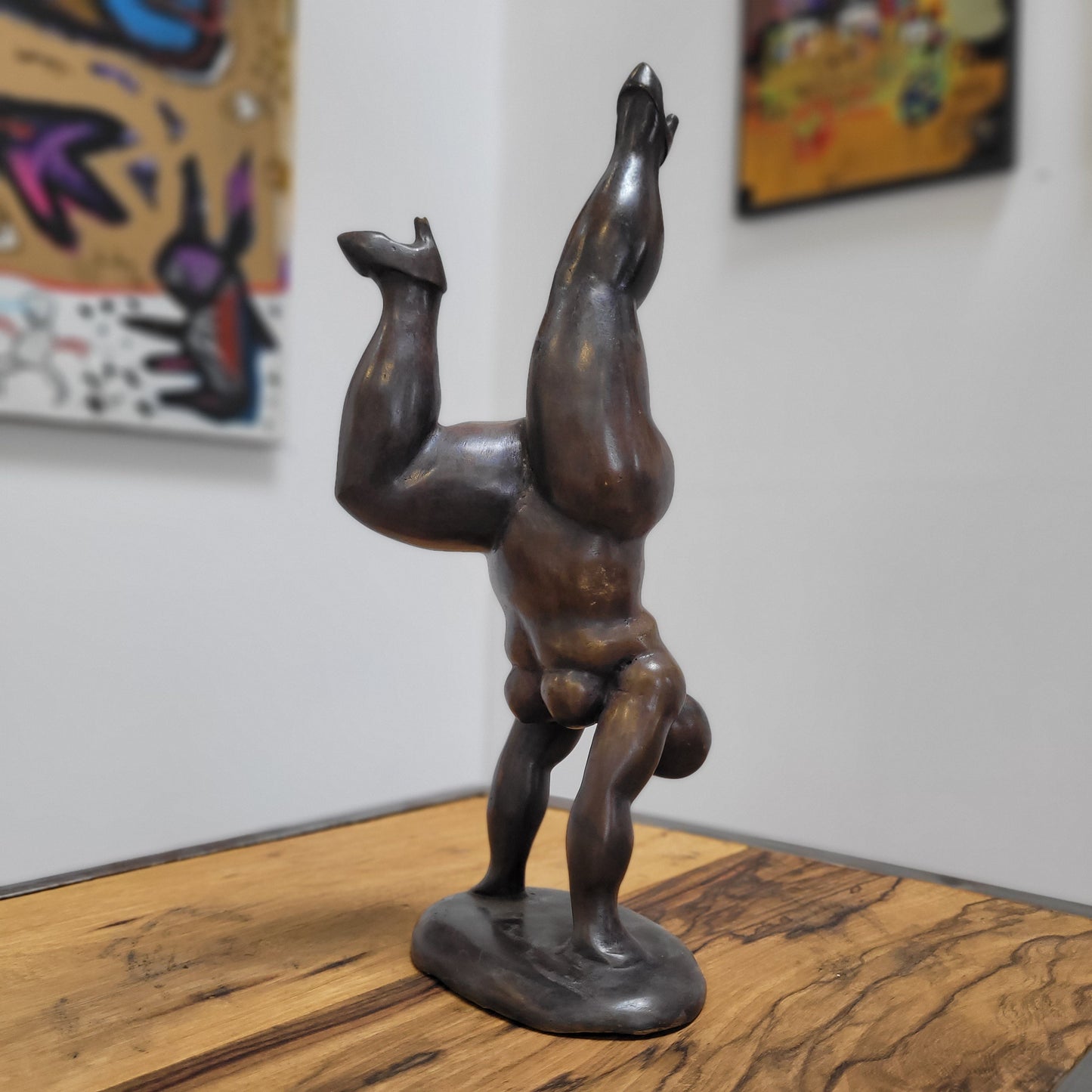 Bronze-Skulptur "Bobaraba Kopfstand" by Dermé | 30 cm | 1,7 kg