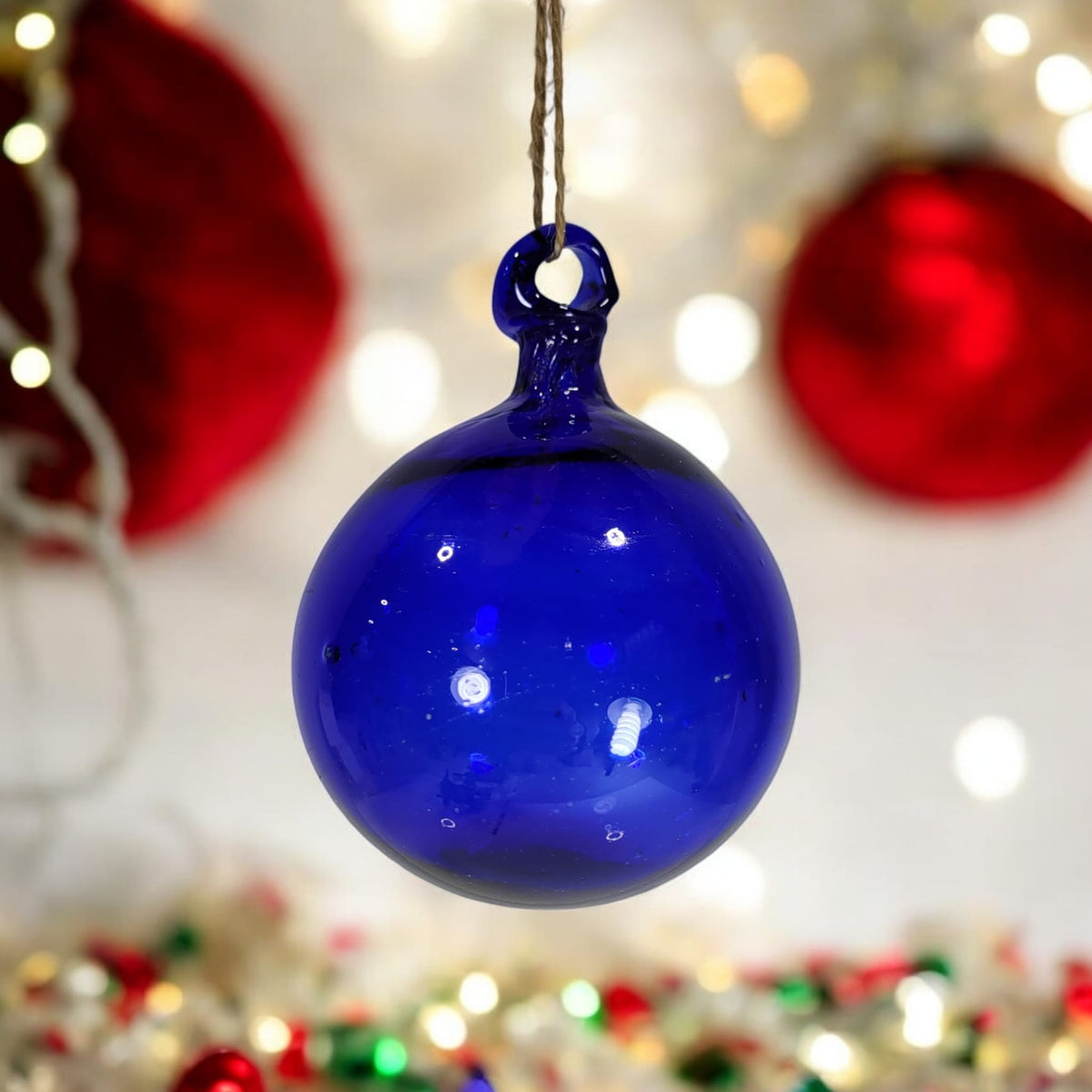 Mundgeblasene Weihnachtskugel | Dark Blue