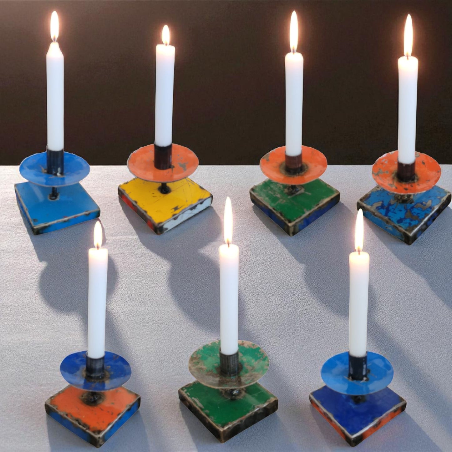 Candle holder made from recycled oil drums Upcycling | various colors