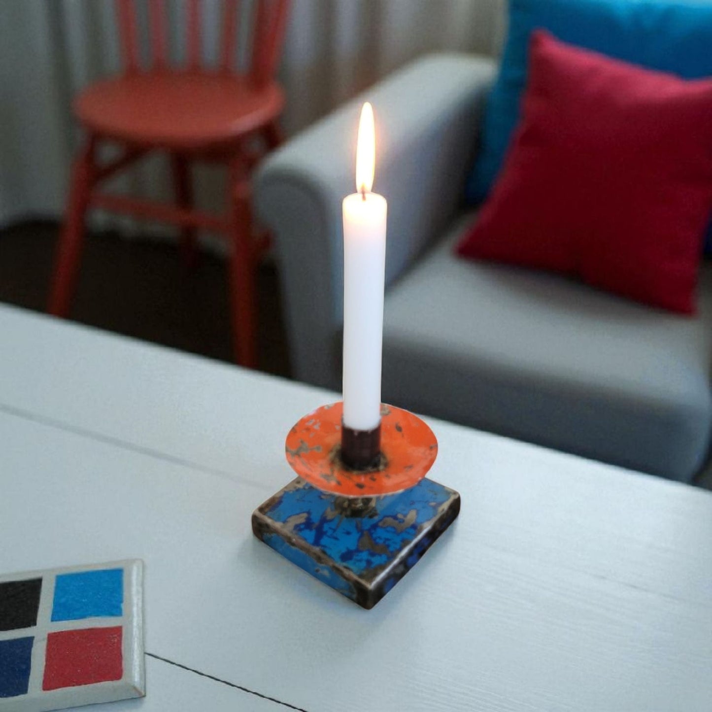 Candle holder made from recycled oil drums Upcycling | various colors