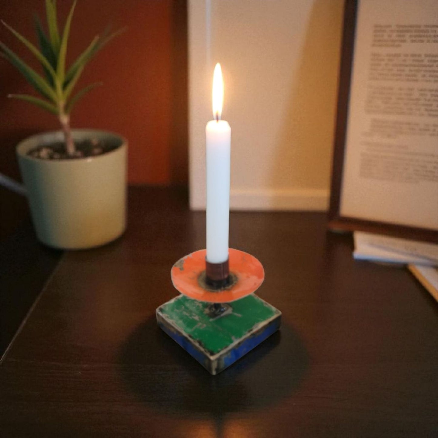 Candle holder made from recycled oil drums Upcycling | various colors