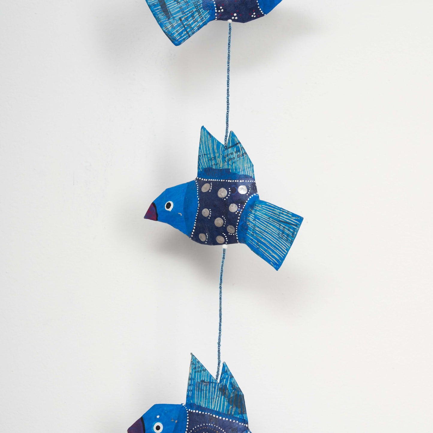 Girlande / Mobilé "Vogel" aus Pappmaché aus recyceltem Papier | Upcycling, handgemacht