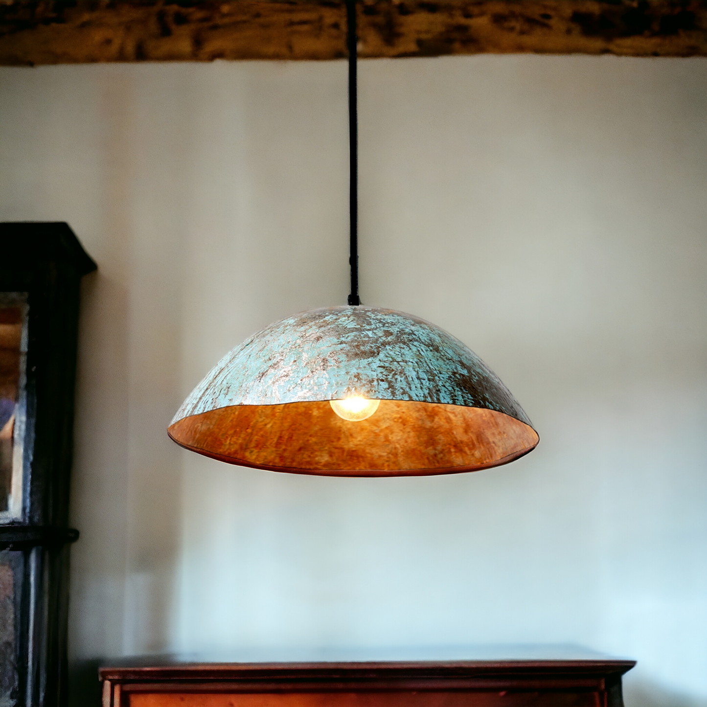 Kleine Deckenlampe Hängeleuchte aus recycelten Ölfässern Ø 34 cm verschiedene Farben