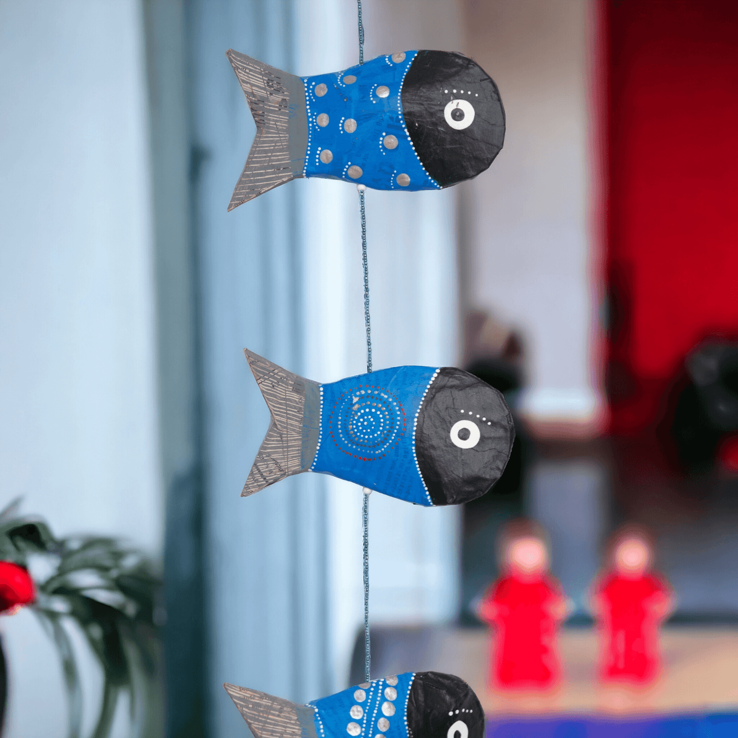 Girlande / Mobilé "Big Fish" aus Pappmaché aus recyceltem Papier | Upcycling, handgemacht