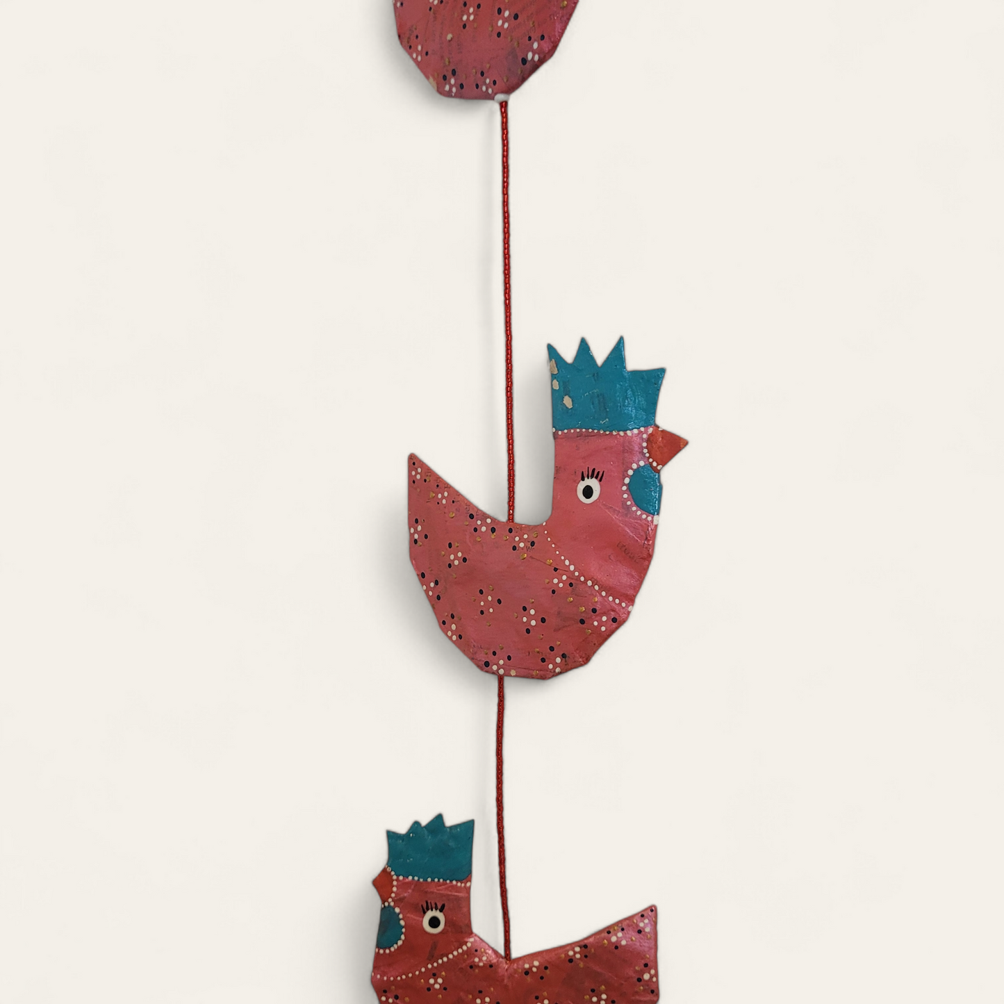 Girlande / Mobilé "Huhn" aus Pappmaché aus recyceltem Papier | Upcycling, handgemacht