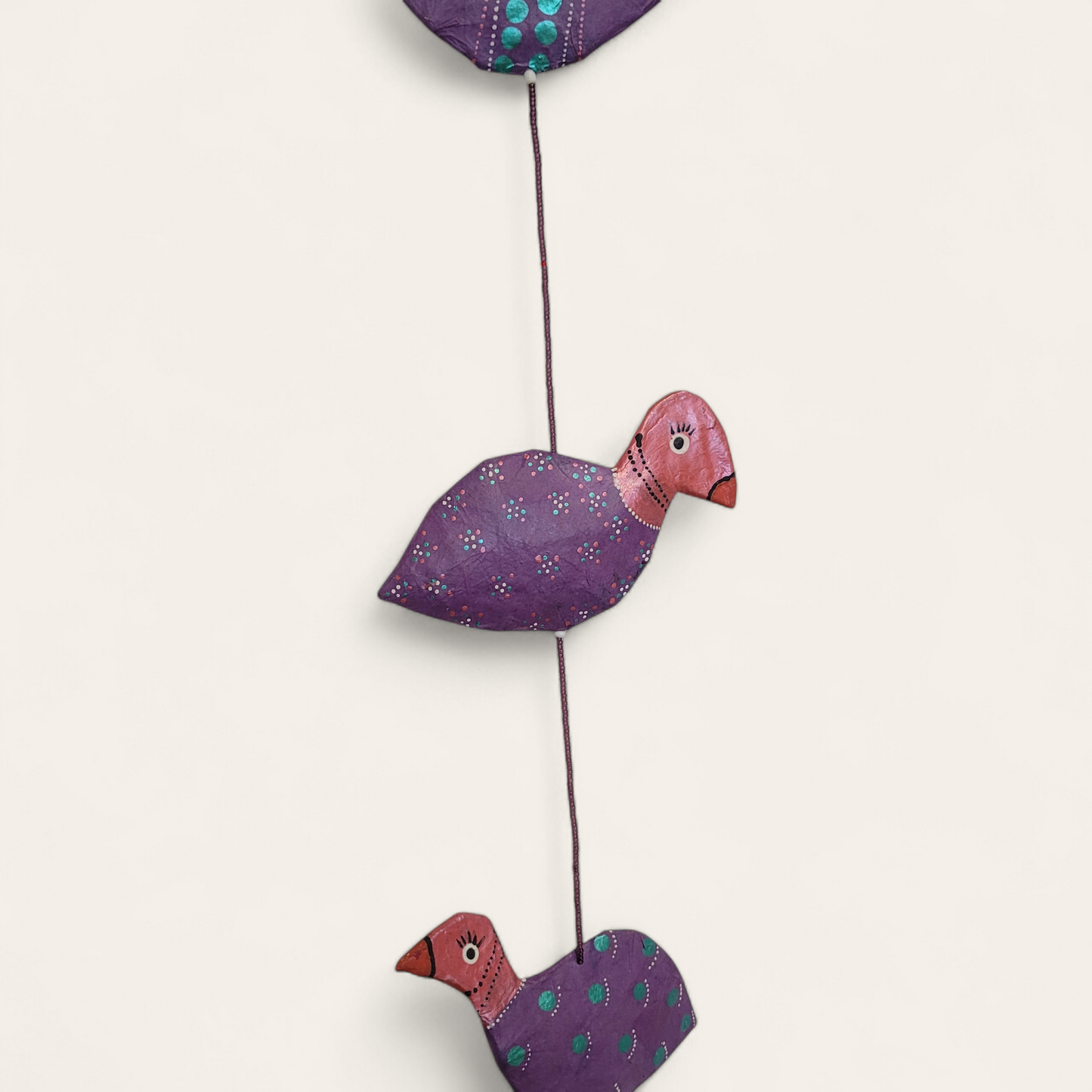 Garland / Mobile "Guinea fowl" made of papier-mâché from recycled paper | Upcycling, handmade