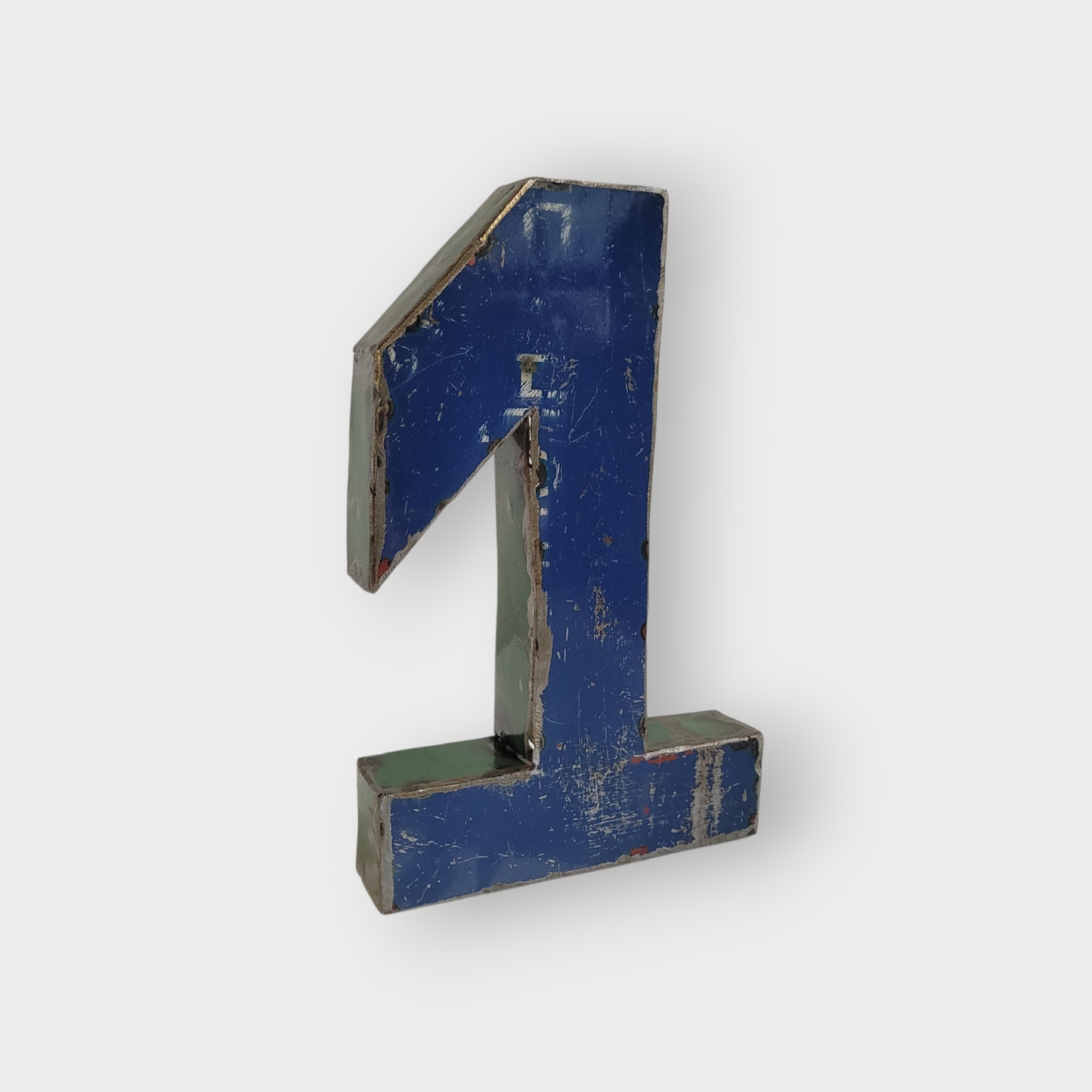 Number "1" made from recycled oil drums | 22 or 50 cm | various colors