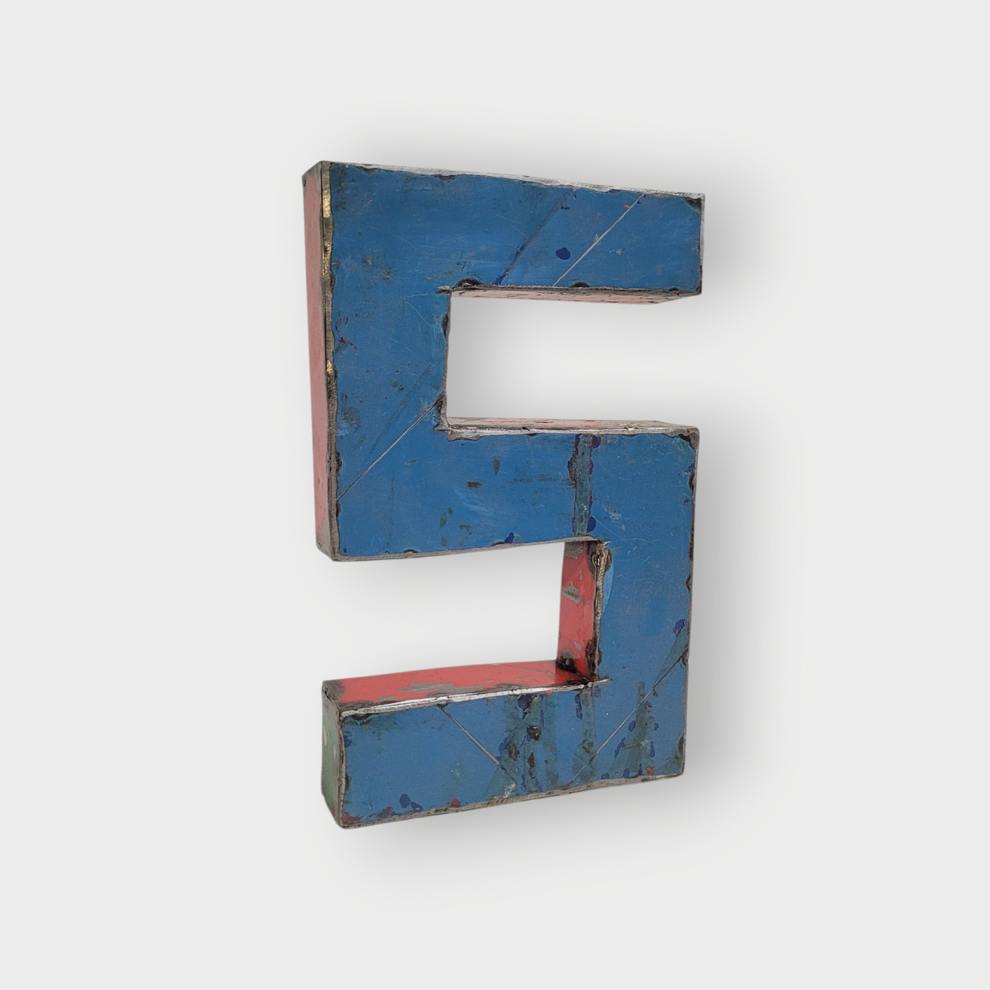 Letter "S" | Number "5" made from recycled oil drums | 22 or 50 cm | various colours