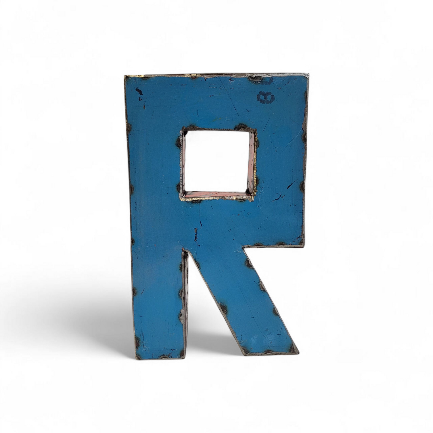 Letter "R" made from recycled oil drums | 22 or 50 cm | various colours