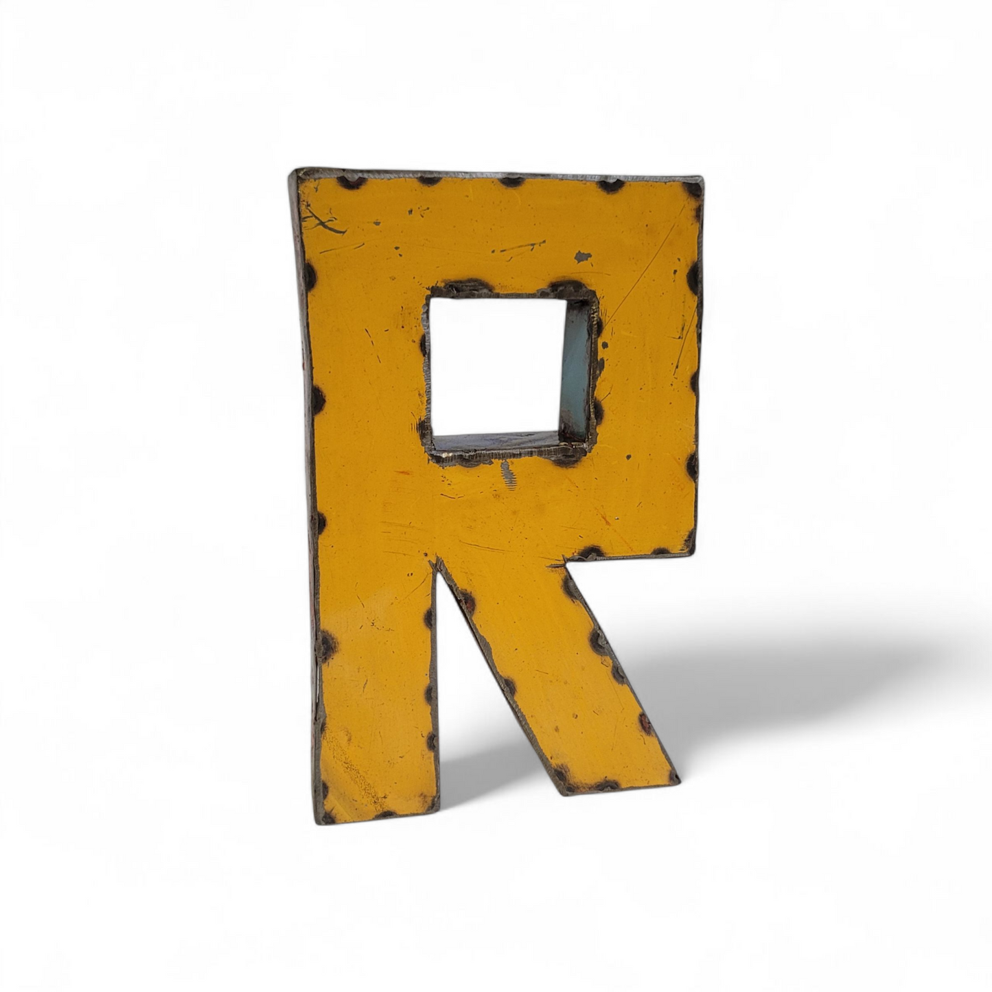 Letter "R" made from recycled oil drums | 22 or 50 cm | various colours