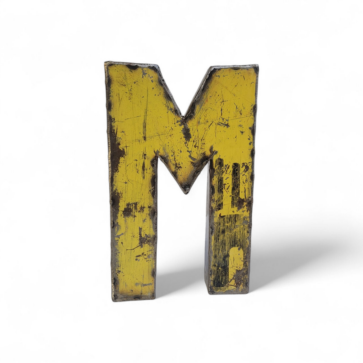 Letter "M" made from recycled oil drums | 22 or 50 cm | various colours