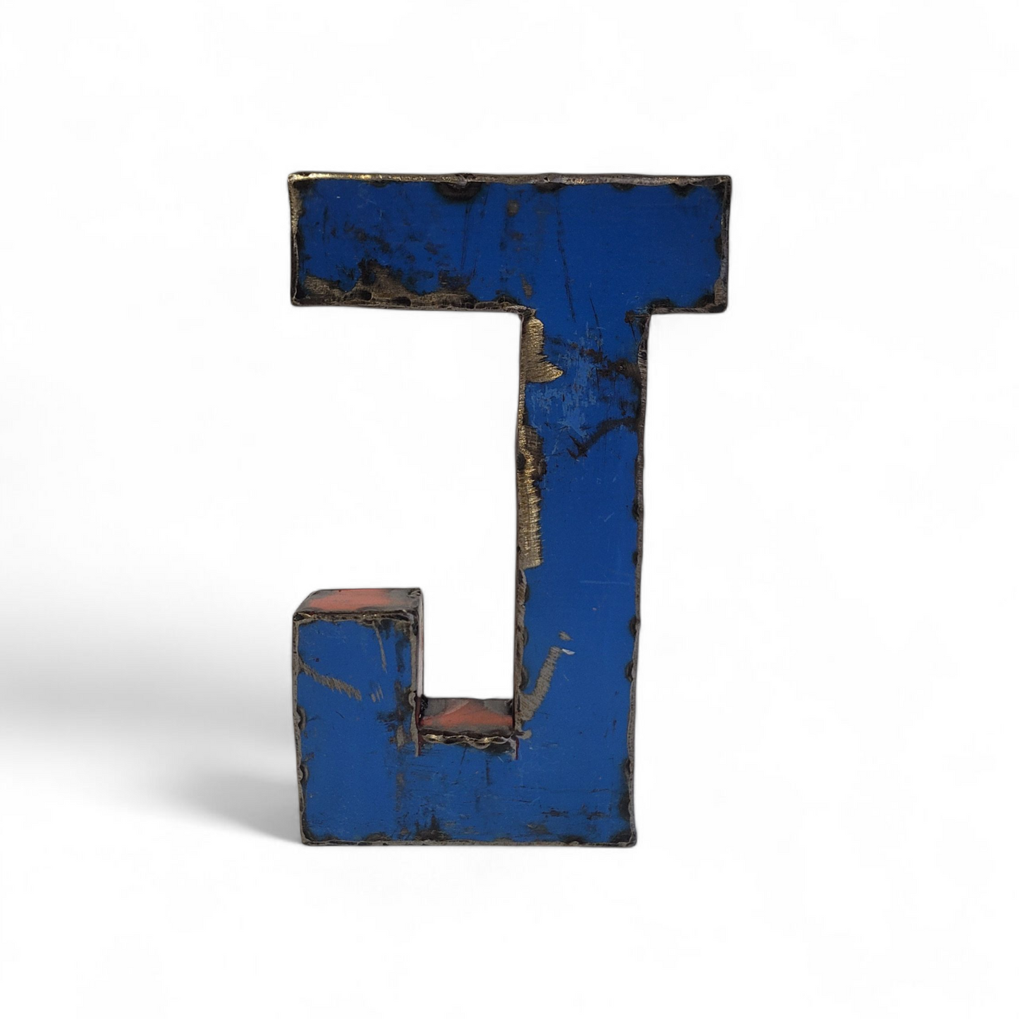 Letter "J" made from recycled oil drums | 22 or 50 cm | various colours