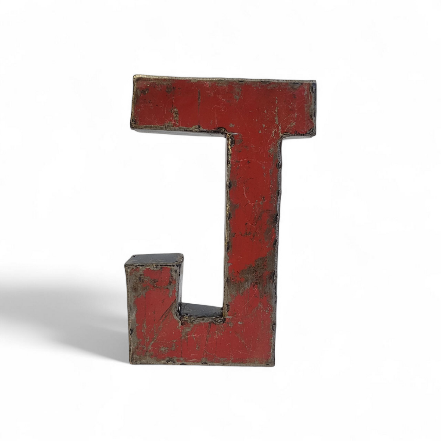 Letter "J" made from recycled oil drums | 22 or 50 cm | various colours