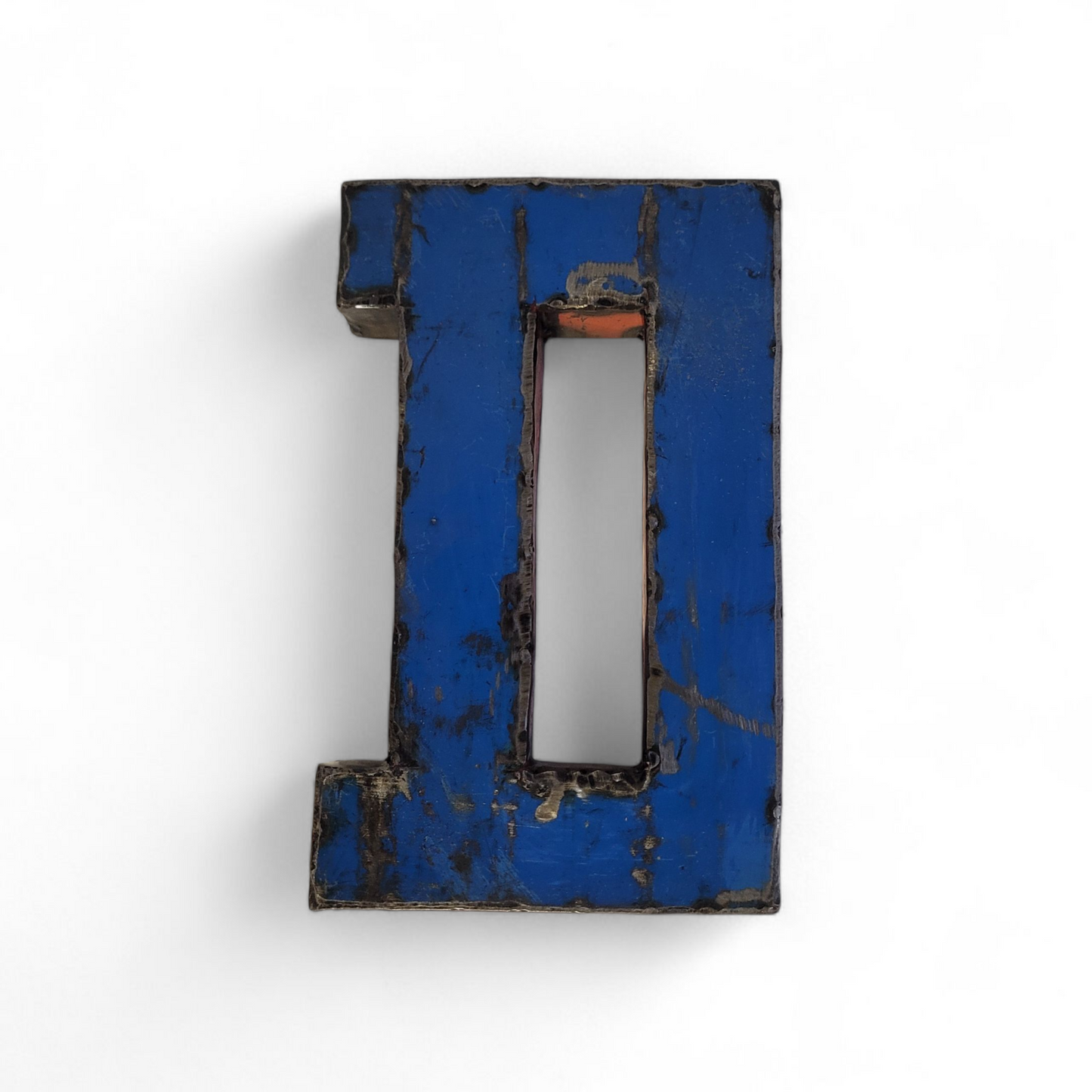 Letter "D" made from recycled oil drums | 22 or 50 cm | various colours