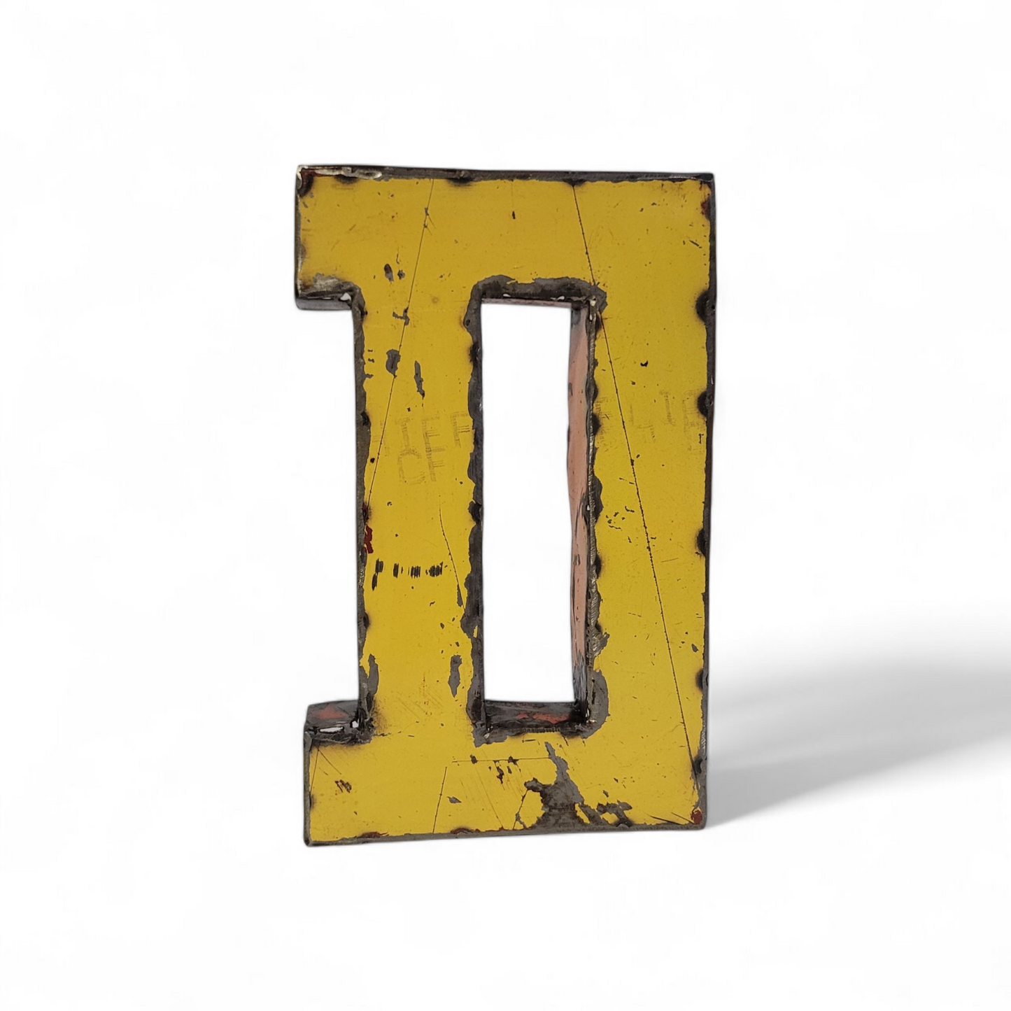 Letter "D" made from recycled oil drums | 22 or 50 cm | various colours
