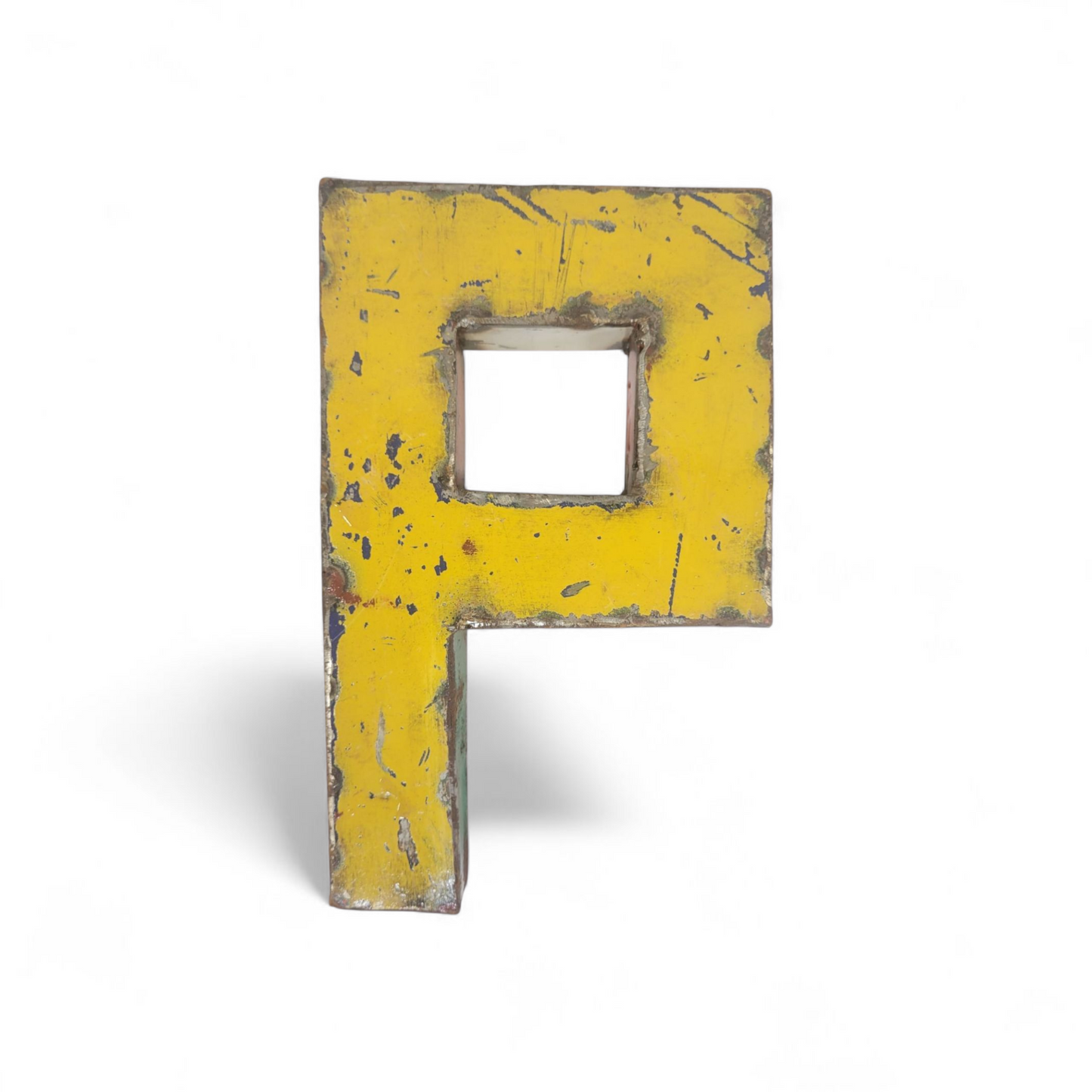 Letter "P" made from recycled oil drums | 22 or 50 cm | various colours