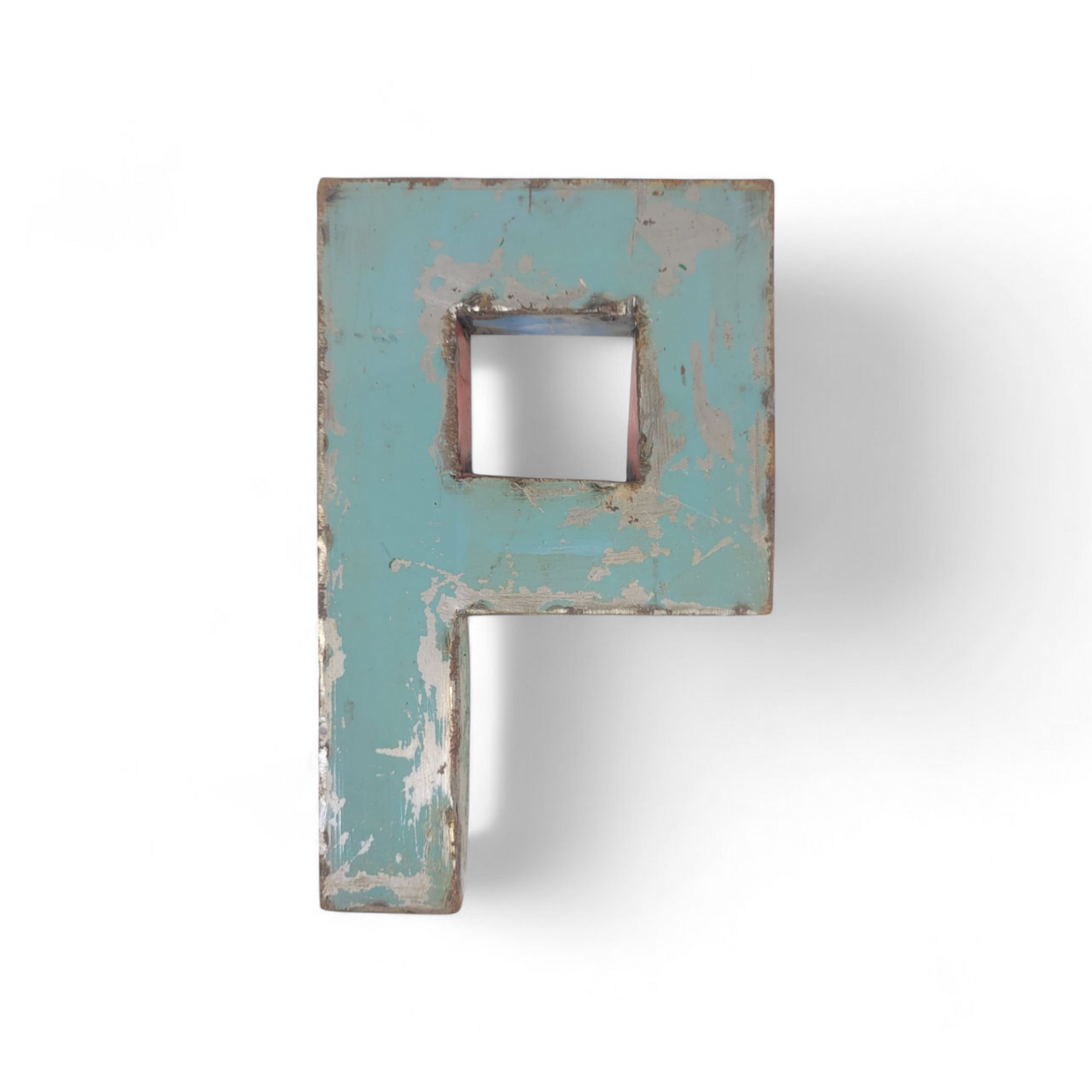 Letter "P" made from recycled oil drums | 22 or 50 cm | various colours