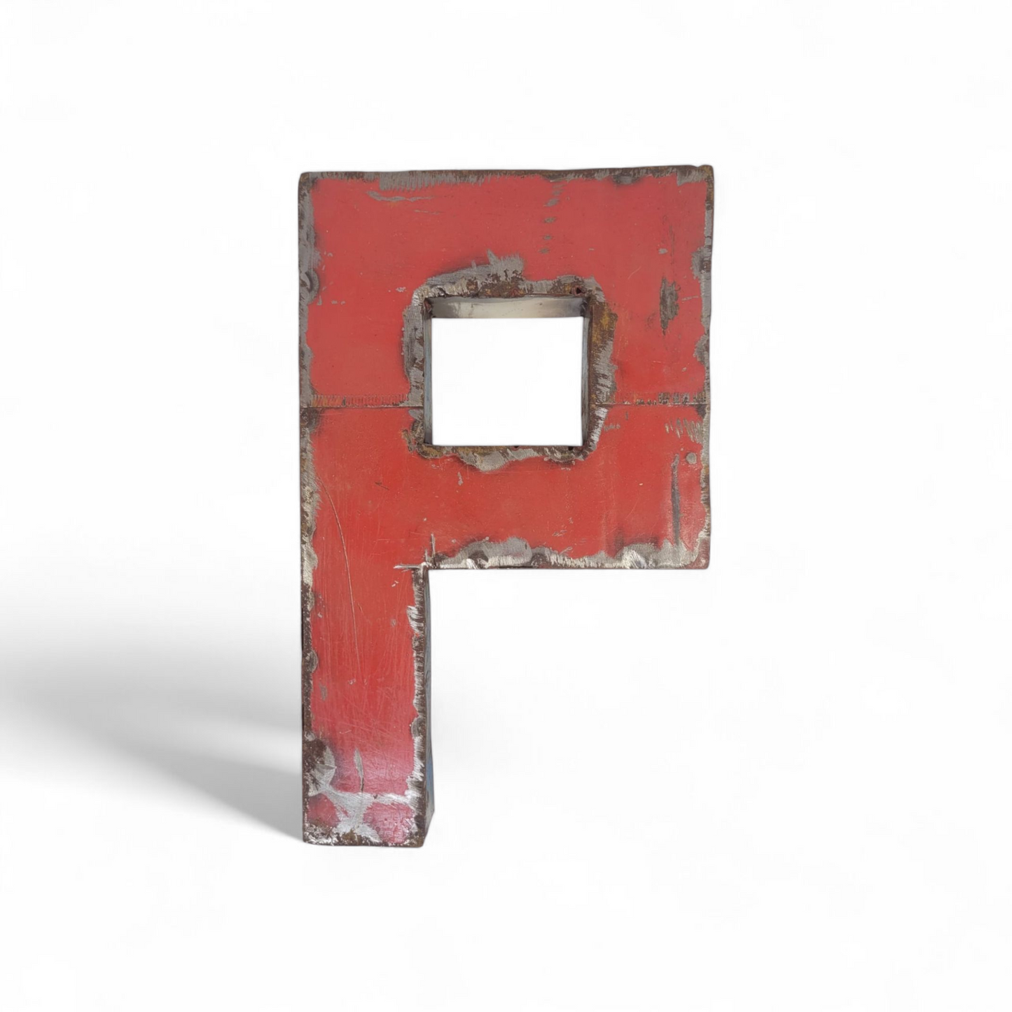 Letter "P" made from recycled oil drums | 22 or 50 cm | various colours