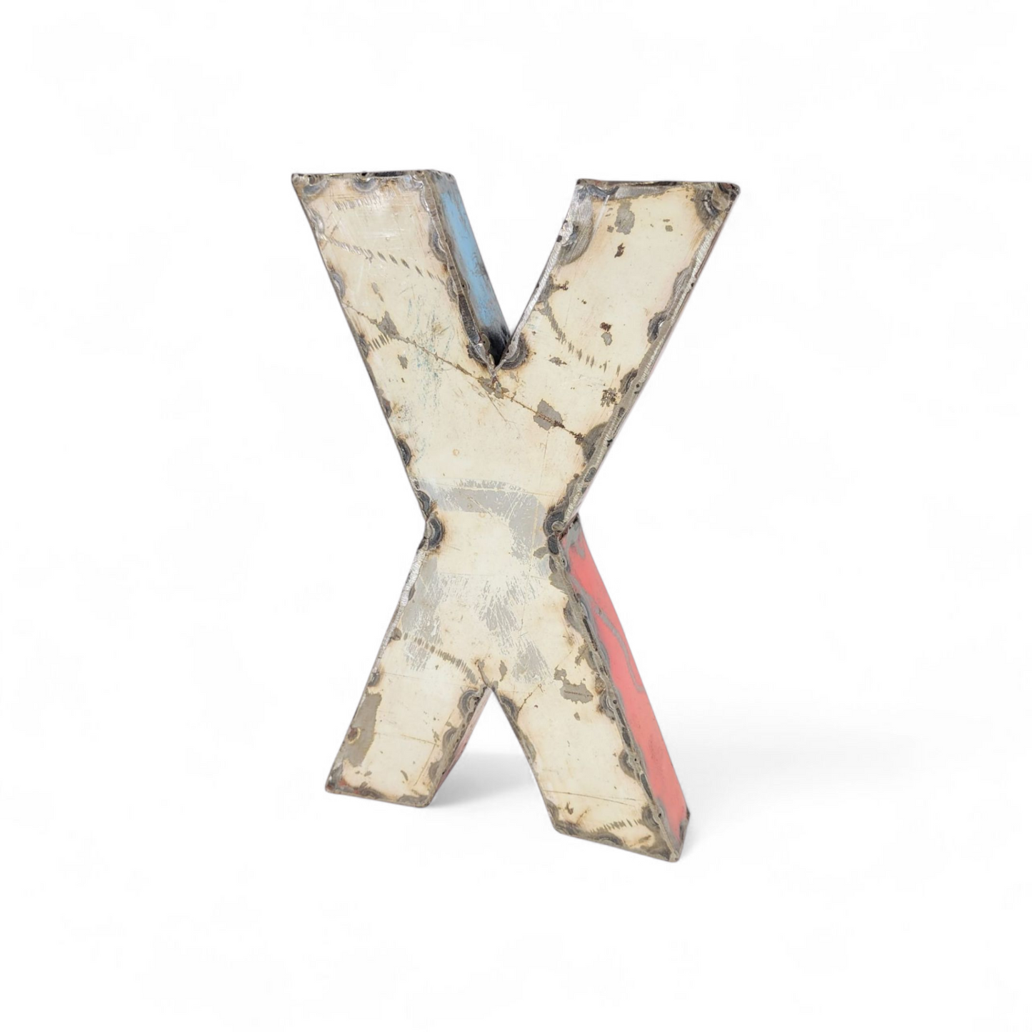 Letter "X" made from recycled oil drums | 22 or 50 cm | various colours