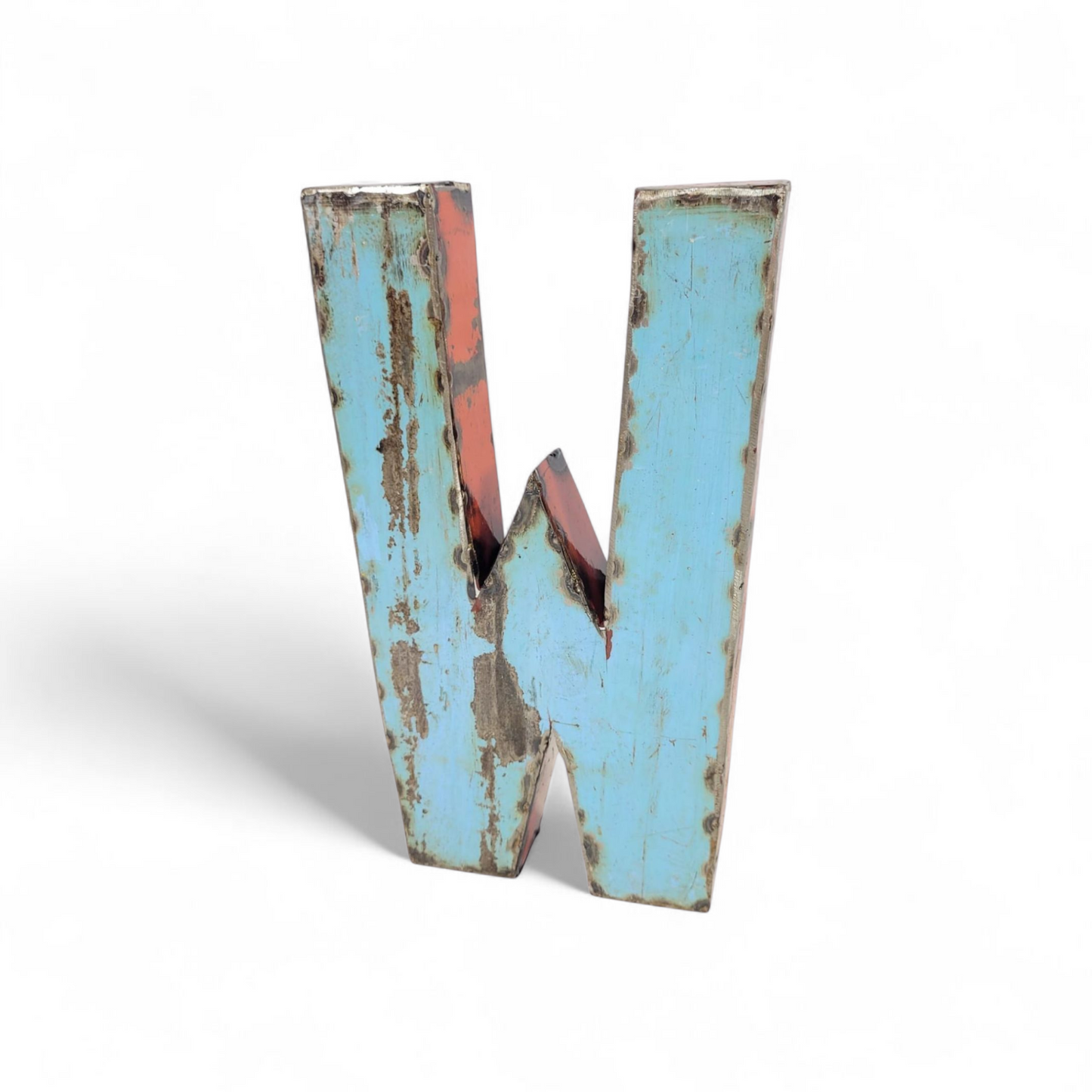 Letter "W" made from recycled oil drums | 22 or 50 cm | various colours