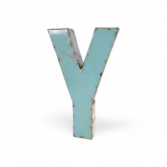 Buchstabe "Y" aus recycelten Ölfässern | 22 oder 50 cm | verschiedene Farben