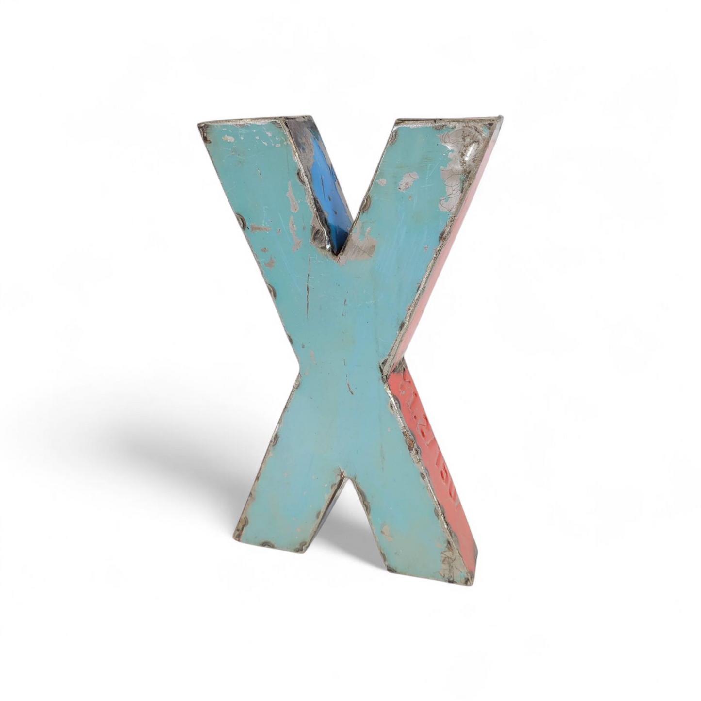 Letter "X" made from recycled oil drums | 22 or 50 cm | various colours