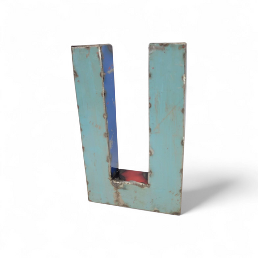 Buchstabe "U" aus recycelten Ölfässern | 22 oder 50 cm | verschiedene Farben