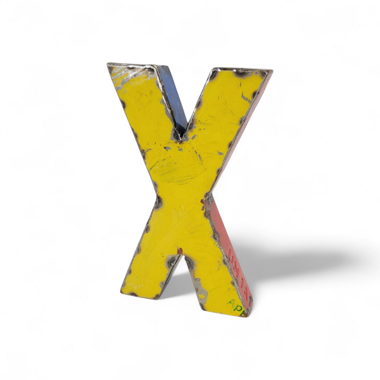 Letter "X" made from recycled oil drums | 22 or 50 cm | various colours