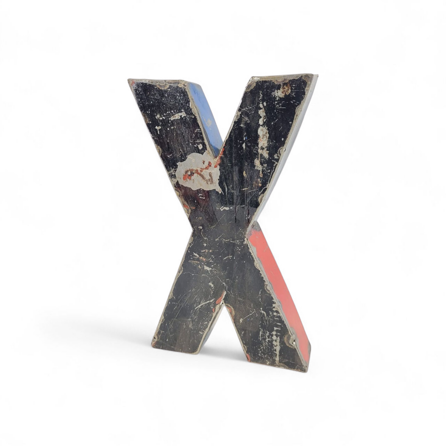 Letter "X" made from recycled oil drums | 22 or 50 cm | various colours