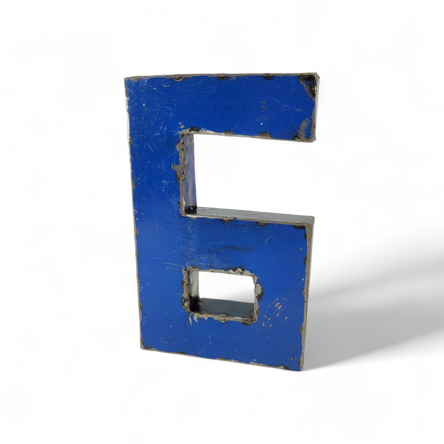 Number "6" made from recycled oil drums | 22 or 50 cm | various colors