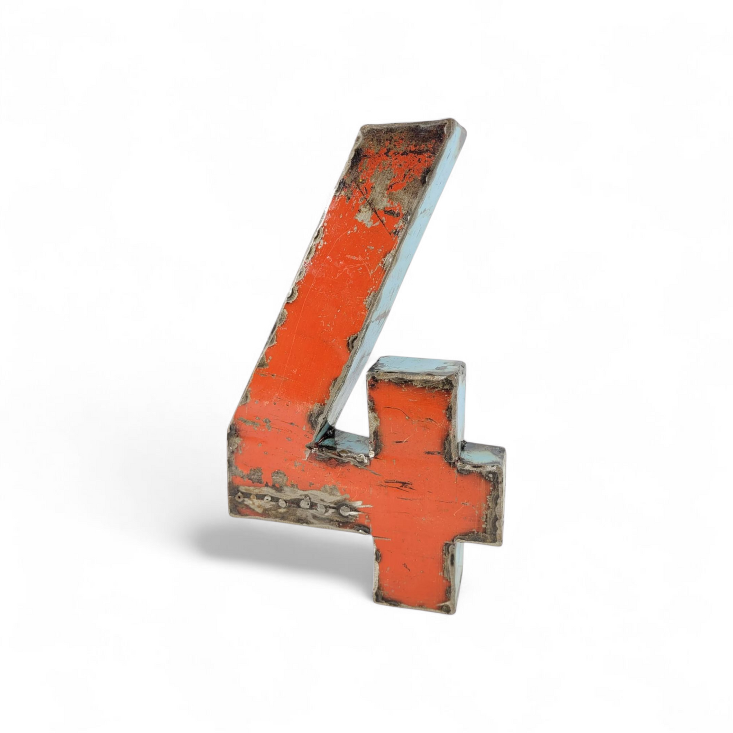 Number "4" made from recycled oil drums | 22 or 50 cm | various colors