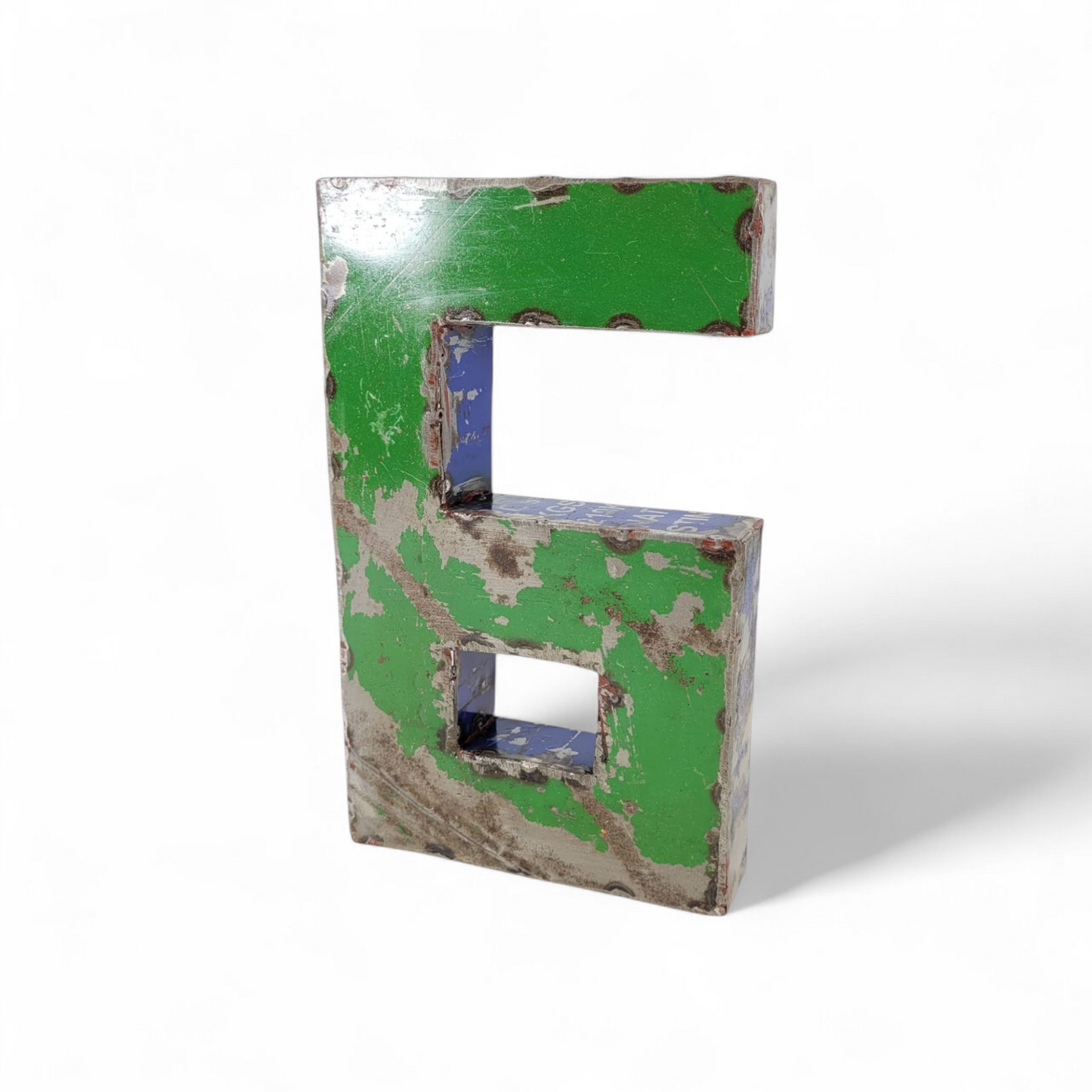 Number "6" made from recycled oil drums | 22 or 50 cm | various colors