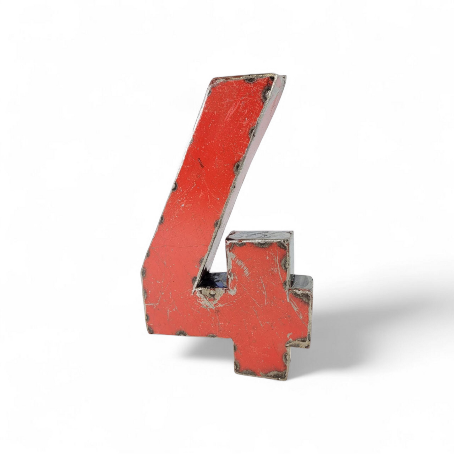 Number "4" made from recycled oil drums | 22 or 50 cm | various colors