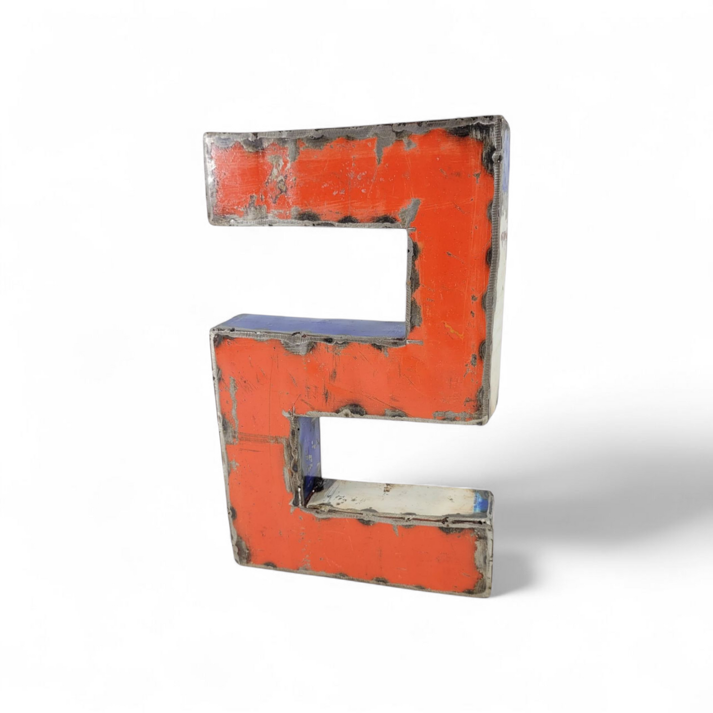 Number "2" made from recycled oil drums | 22 or 50 cm | various colors