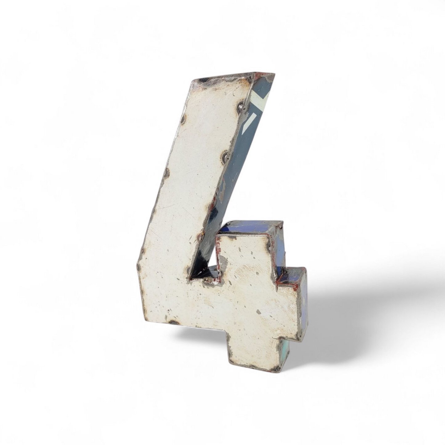 Number "4" made from recycled oil drums | 22 or 50 cm | various colors