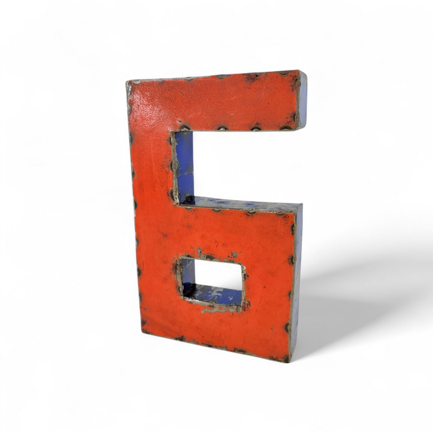 Number "6" made from recycled oil drums | 22 or 50 cm | various colors