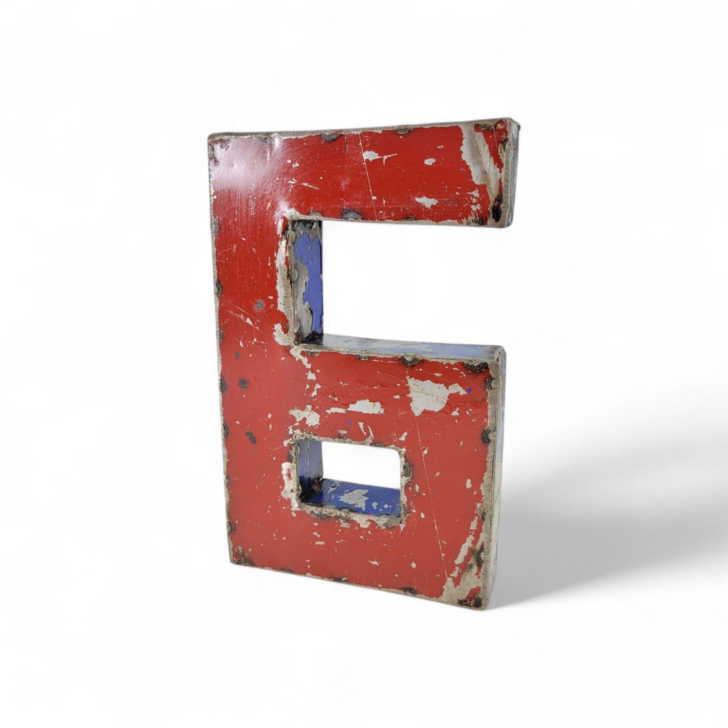 Number "6" made from recycled oil drums | 22 or 50 cm | various colors