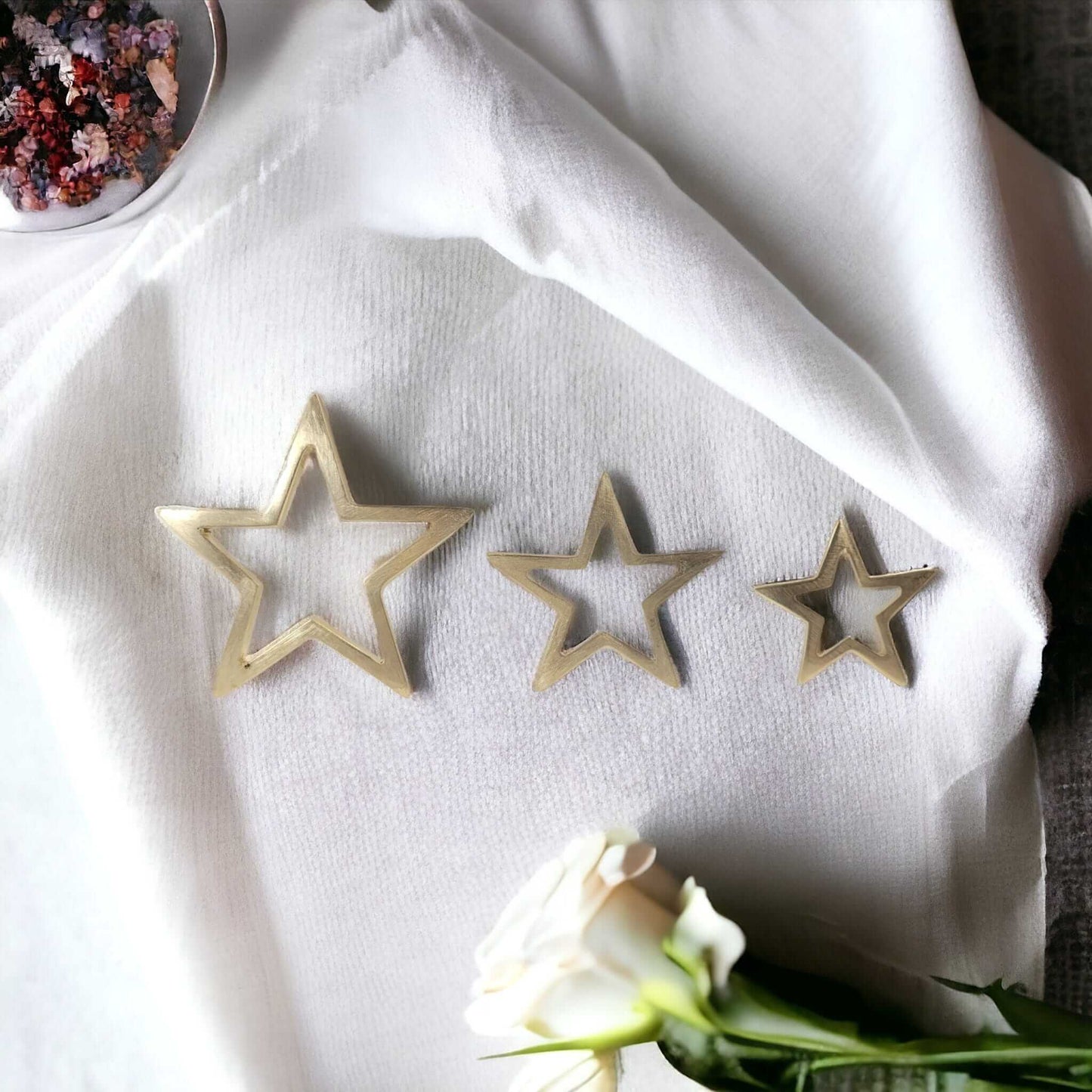 Sterne aus Bronze | Weihnachtsstern, Tischdekoration | verschiedene Größen, handgemacht